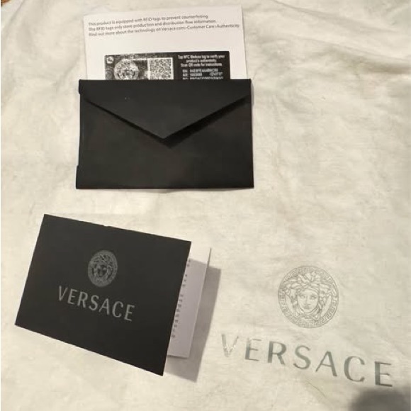 Versace Black Envelope with Silver Logo - Picture 2 of 6